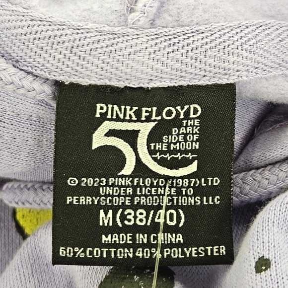 Pink Floyd Dark Side Of The Moon Hooded Sweatshirt In Jasper Purple Sz Med NWT - Picture 9 of 9